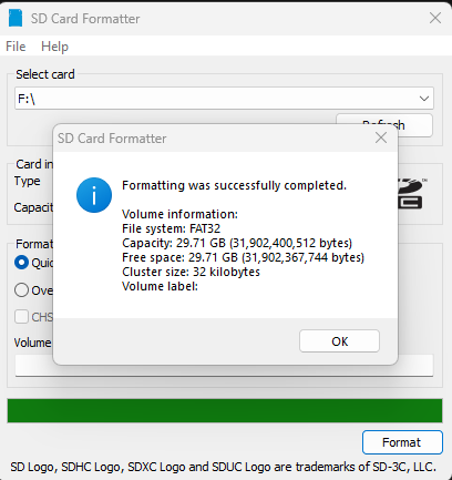 Format SD Card